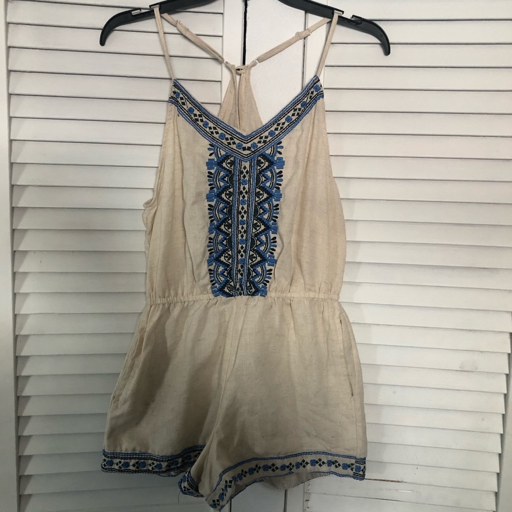 ANGIE embroidered linen jumpsuit